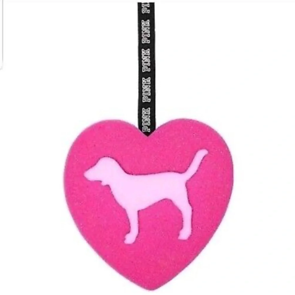 PINK Victoria's Secret PINK HEART DOG Shower Sponge Loofah Foam Strap